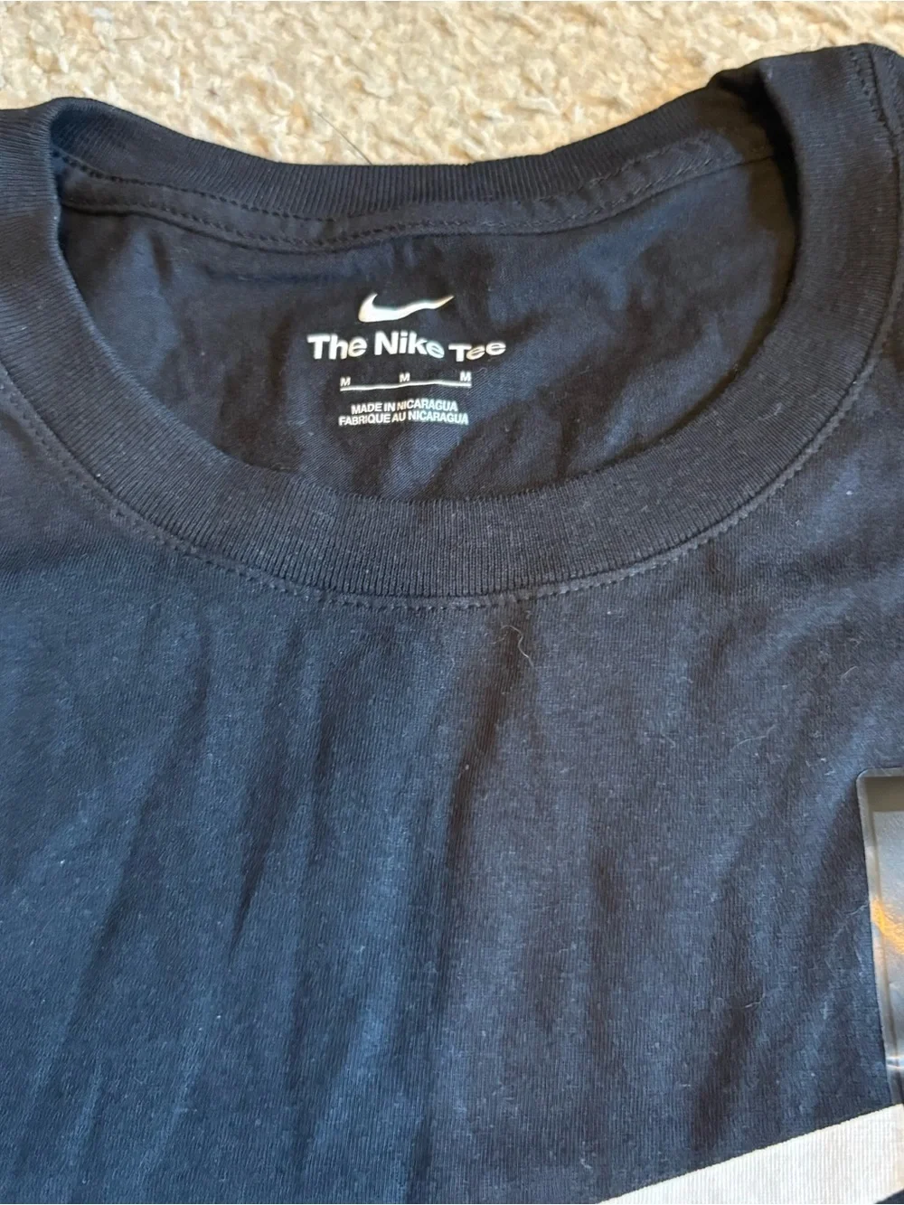 Nike Black Crew Neck T-Shirt with White Swoosh NEW Medium